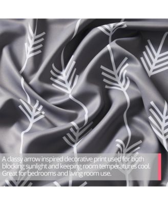 Arrow Printed Privacy Blackout Energy Efficient Room Darkening Thermal Grommet Window Curtain Drape Panels for Bedroom - Set of 2
