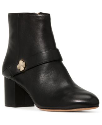 Women's Spade Flower Block Heel Ankle Booties