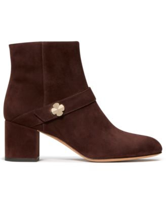 Women's Spade Flower Block Heel Ankle Booties