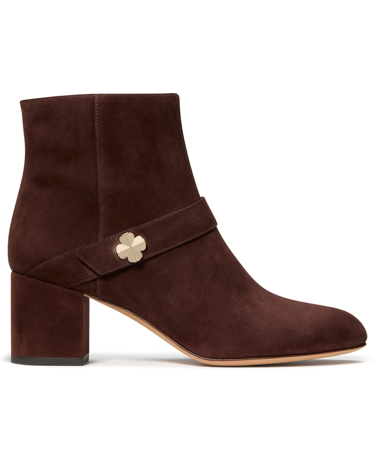 Kate Spade Women's Decorative Flower Block Heel Ankle Booties In Brown
