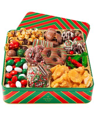 Bonnie & Pop - Christmas Sweets Red and Green Gift Tin, 45 Pieces