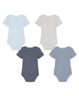 Baby Boys' Short Sleeve Bodysuits, 4-Pack Set