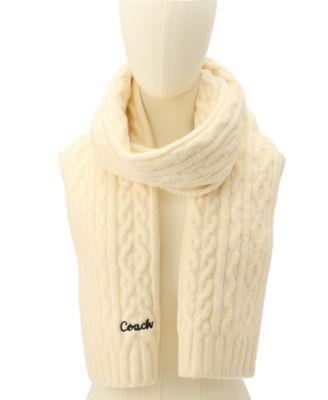 Women's Embroidered Cable-Knit Muffler Scarf