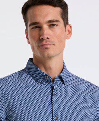 Men's Long Sleeve Geometric Print Shirt