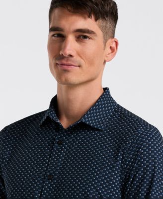 Men's Grid Geometric Print Shirt