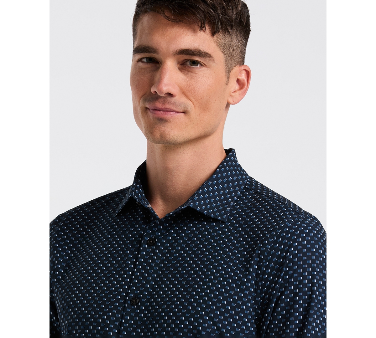 Perry Ellis Men's Grid Geometric Print Shirt