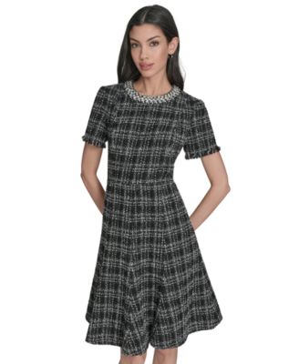 Women's Crewneck Tweed Dress