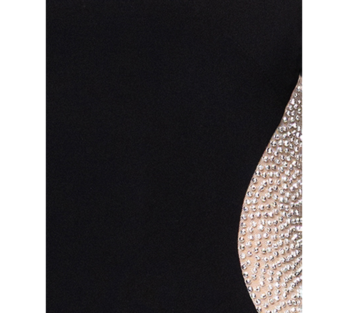 Xscape Petite Long Beaded Sleeve Dress In Black
