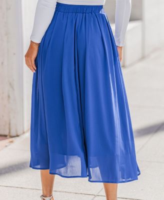 Women's Sheer A-Line Midi Skirt