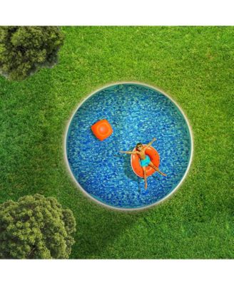 15 Foot Swirl Blue Round Above Ground Swimming Pool Wall Overlap Liner