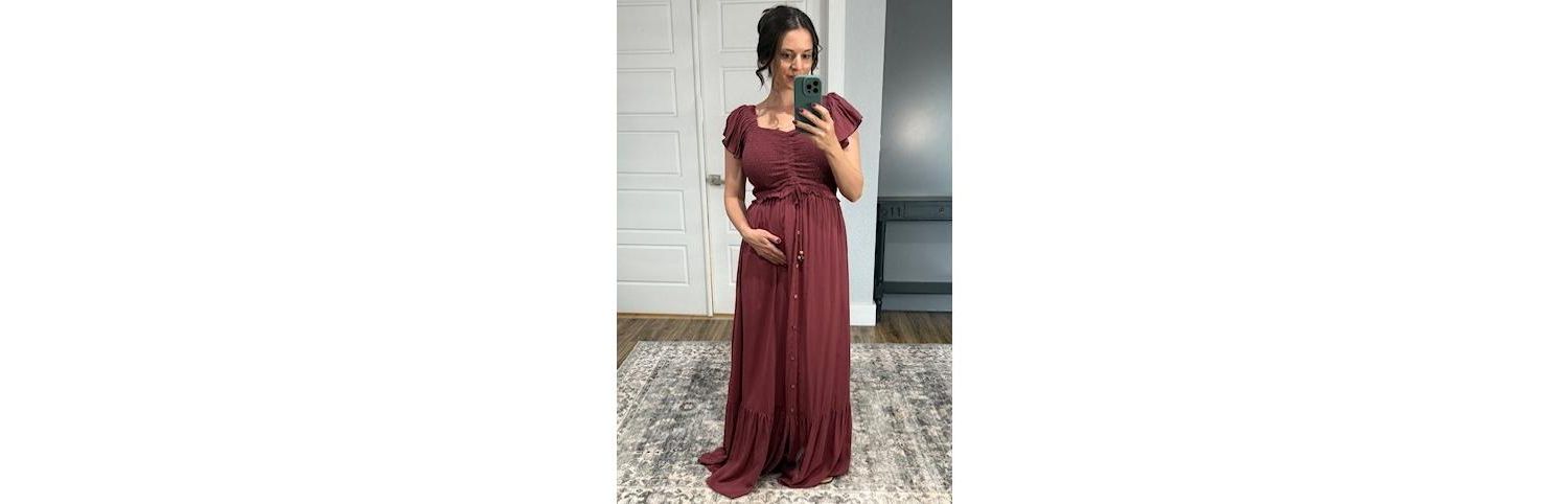 Women's Smocked Top Woven Maxi Dress