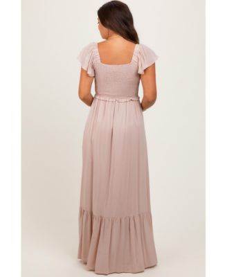 Maternity Smocked Top Woven Maxi Dress