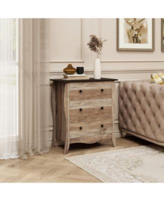 Dresser for Bedroom with 3 Folding Fabric Drawers and Anti-tipping Kit