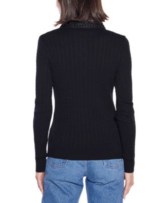 Women's Black Label Beaded Collar Sweater