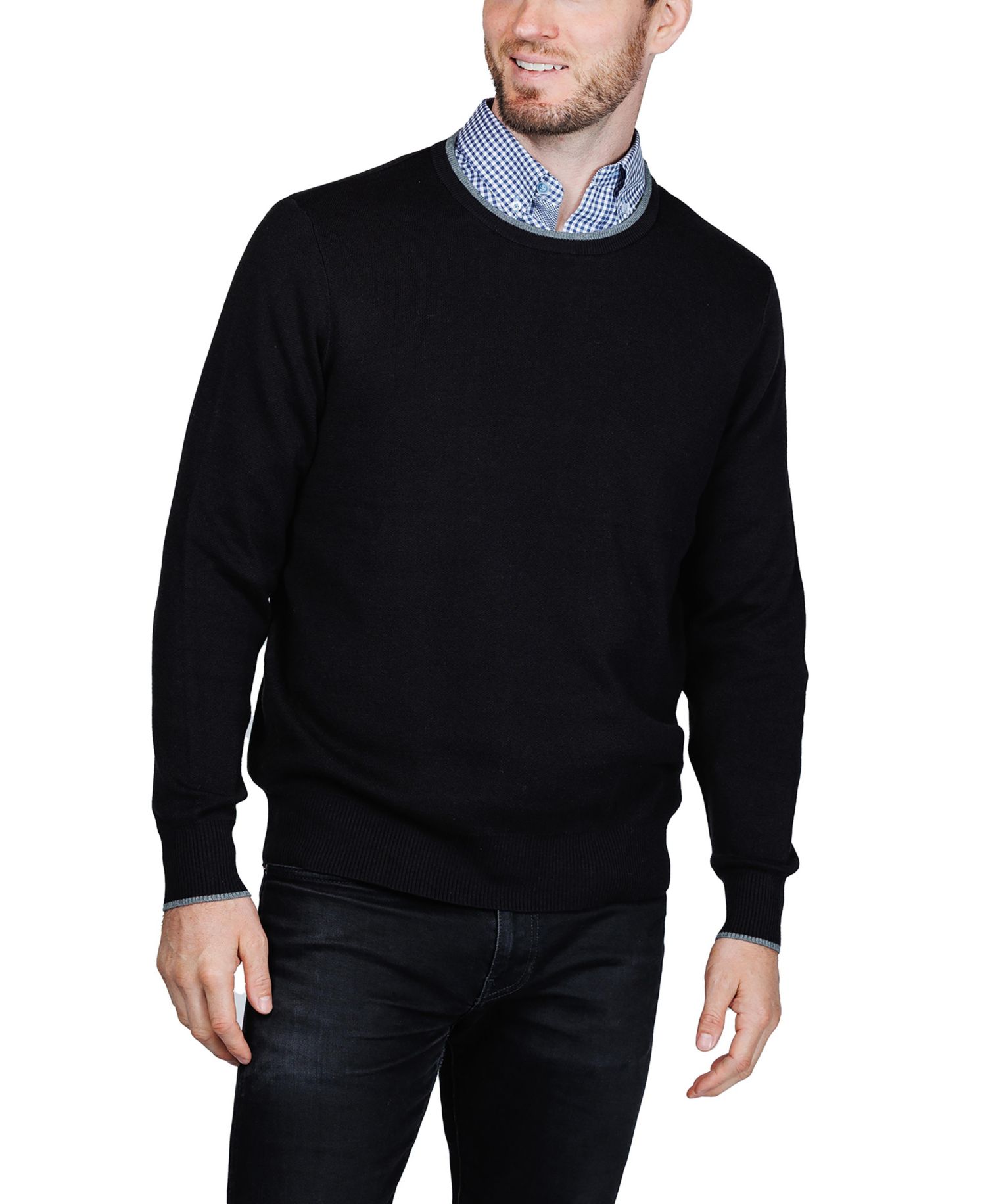 Men's Fine Knit Crew Neck Sweater