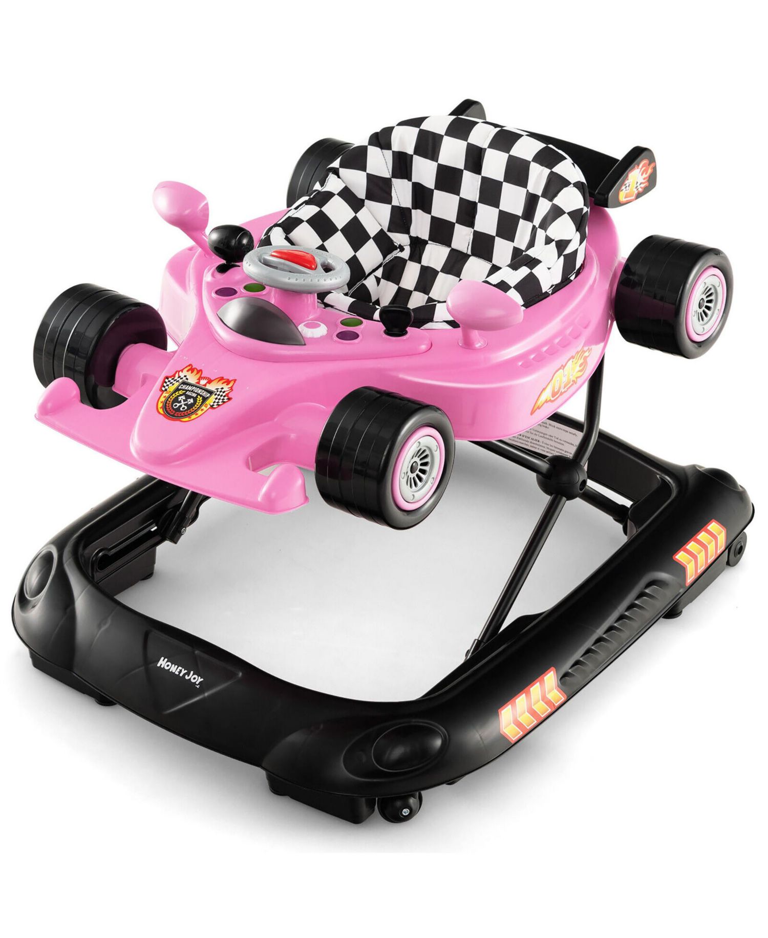 Toddler 4-in-1 Foldable Walker w/ 3-Level Adjustable Height Detachable Music Tray