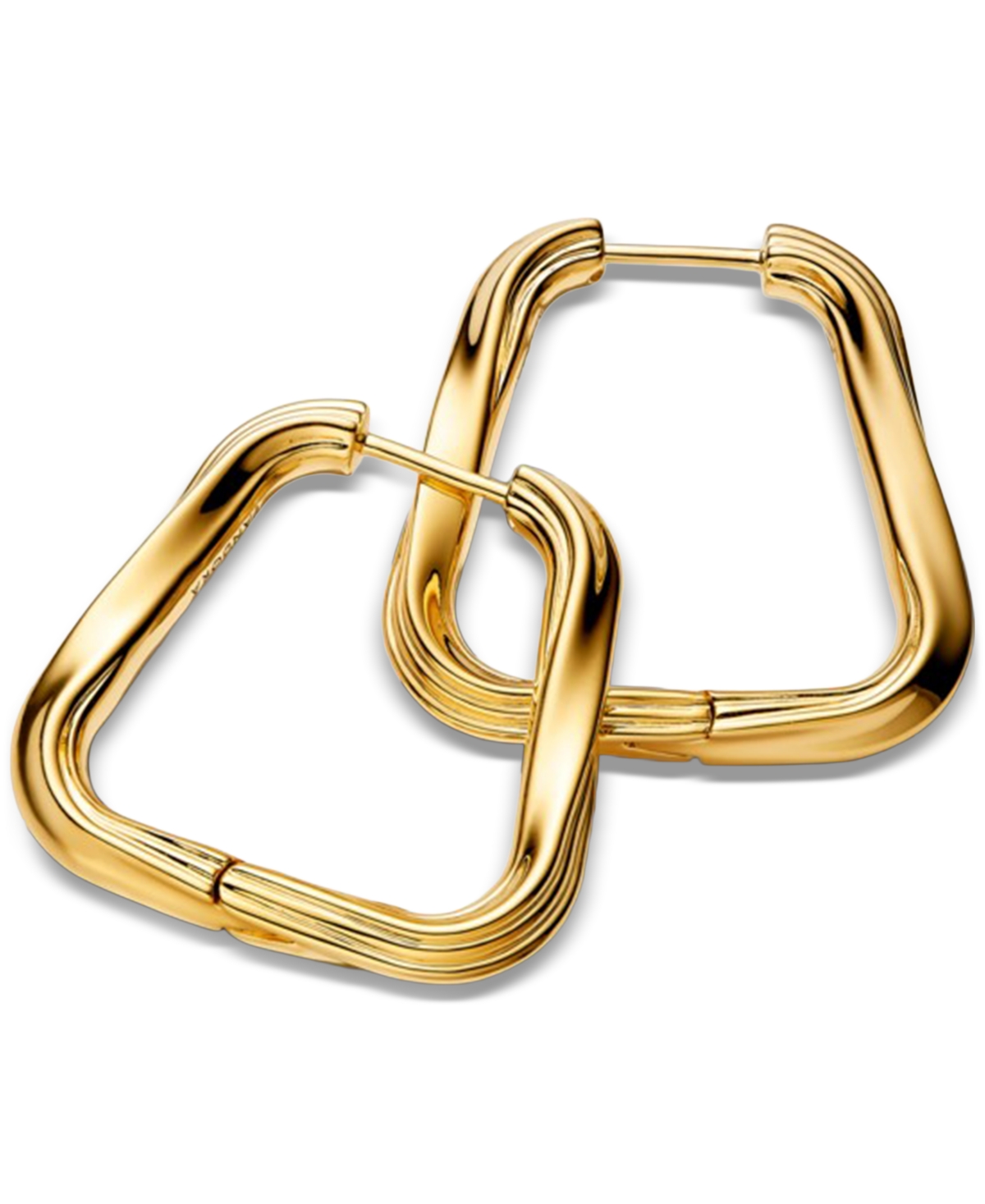 Pandora Twisted Triangle Large Hoop Earrings In Gold
