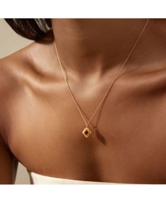 Spiritual Strength Garnet Lotus Necklace