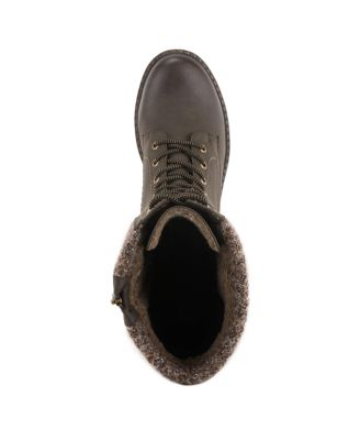 Yosemite Water-Resistant Winter Boots with Sweater Trim and Lace-Up Detail