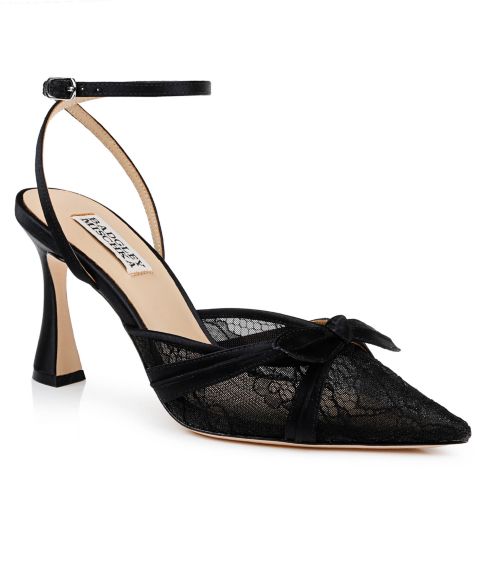 Женские туфли Badgley Mischka Josie Pointed Toe Pumps, цвет: Чёрный атласный