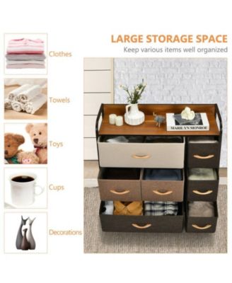 Wooden Top Dresser Storage Chest for Bedroom