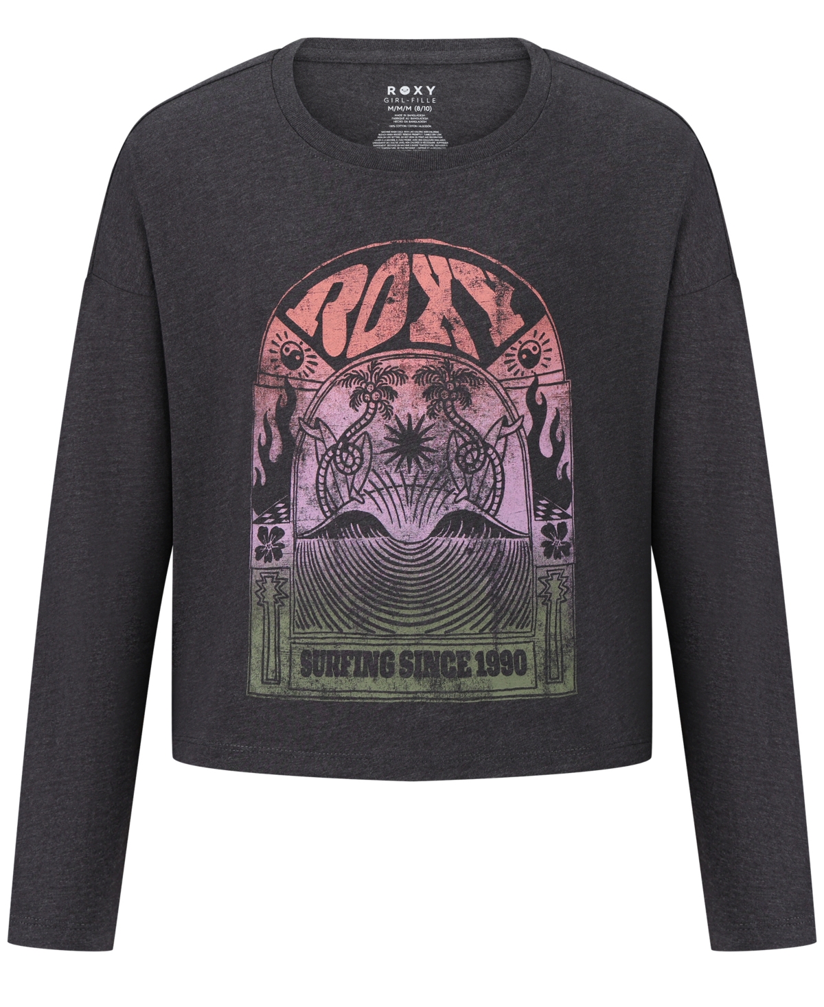 Roxy Girls 7-11 Relaxed Long Sleeve T-shirt In Black