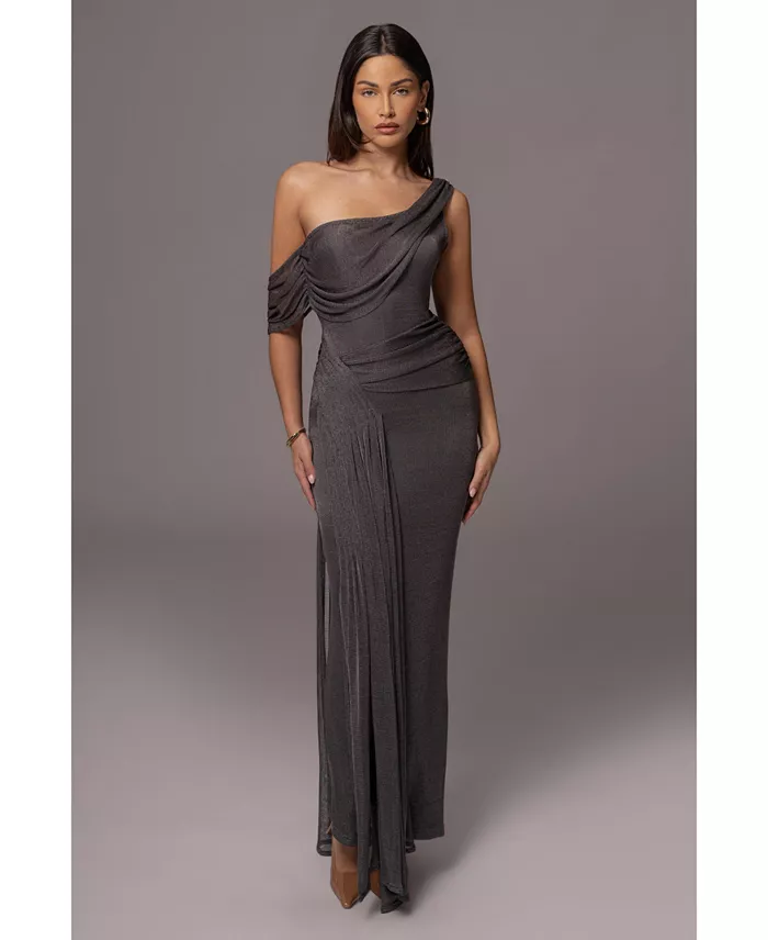 Women's Draped Metallic Maxi Dress - thumbnail 9