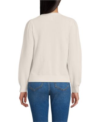 Women's Cashmere Puff Sleeve Crew Neck Sweater