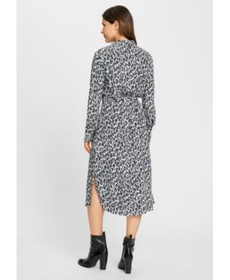 Women's Leopard Print Shirt Dress