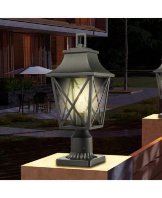 Outdoor Pole Lantern Light with Pier Mount Base for Garden and Patio
