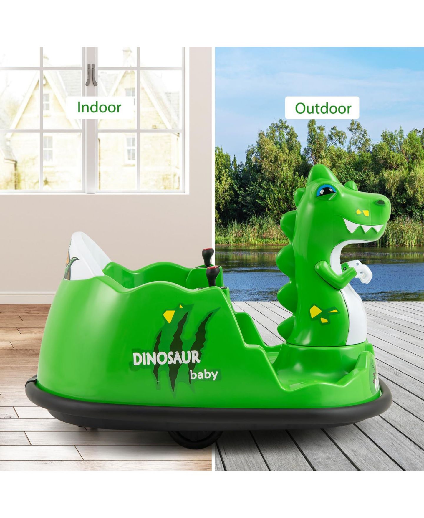 Детская игрушка Mecale Dinosaur Remote-Control Spray Bumper Car, цвет: Зелёный — фото 2