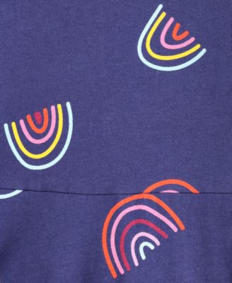 Girls 5-20 Long-Sleeve Cotton Rainbow Swirl Dress, Macy's Exclusive