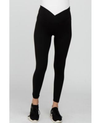 Black V-Waist Maternity Leggings