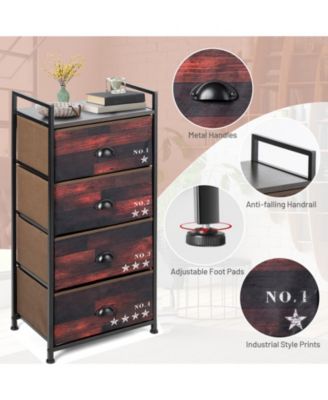 Industrial 4 Fabric Drawers Storage Dresser