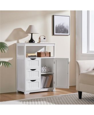 H Bathroom Floor Cabinet wirh 1 Door and 3 Drawers