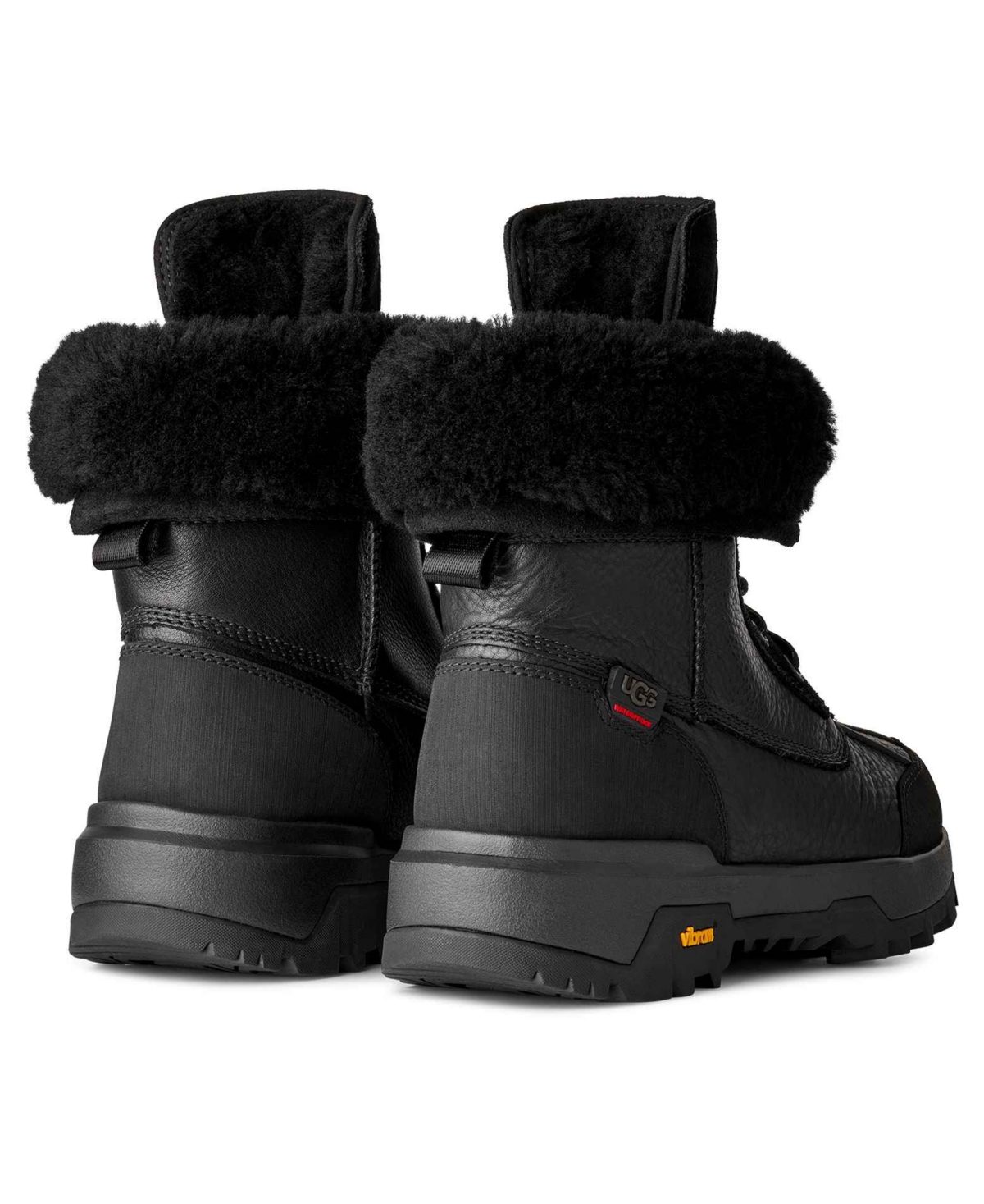 Ugg Round-toe Lace-up Boots In Black