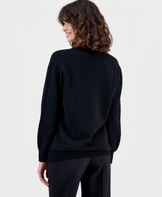 Women's Diamond Knit V-Neck Sweater