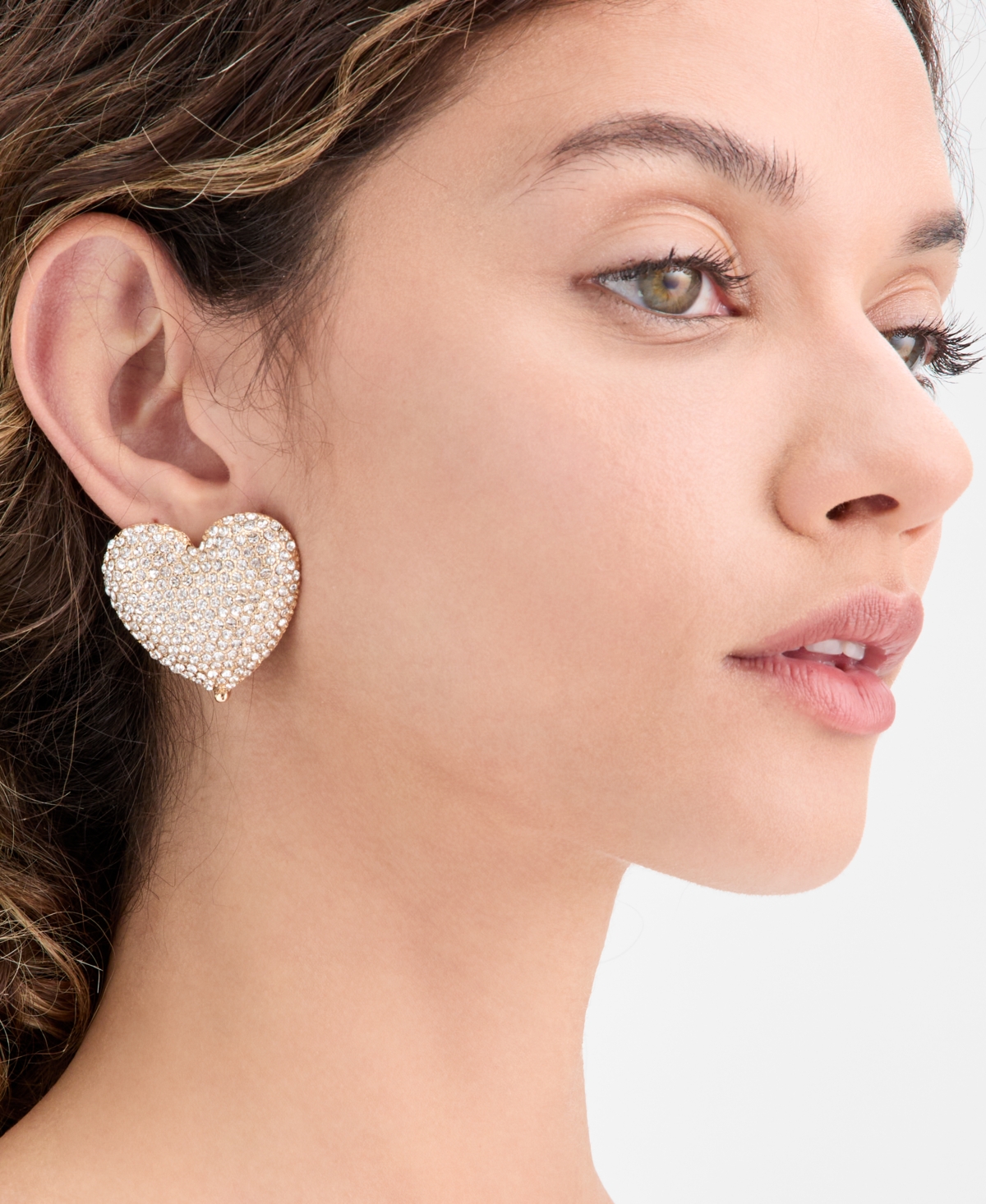I.n.c. International Concepts Pave Heart Drop Earrings, Macy's Exclusive