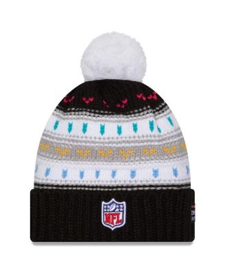 Women's Black San Francisco 49ers 2025 NFL Crucial Catch Cuffed Knit with Pom Hat