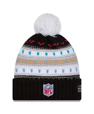Women's Black New Orleans Saints 2025 NFL Crucial Catch Cuffed Knit with Pom Hat