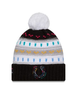 New Era - Women's Black Indianapolis Colts 2025 NFL Crucial Catch Cuffed Knit with Pom Hat