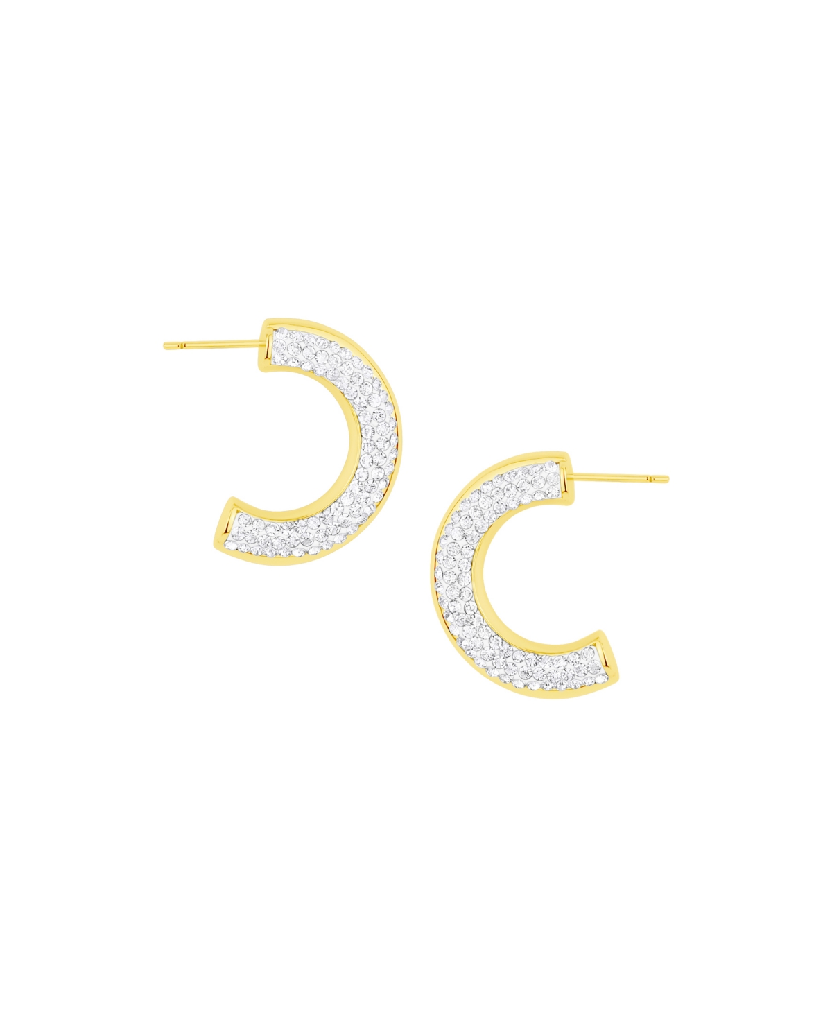 And Now This Crystal Stones Hoop Earrings In Gold