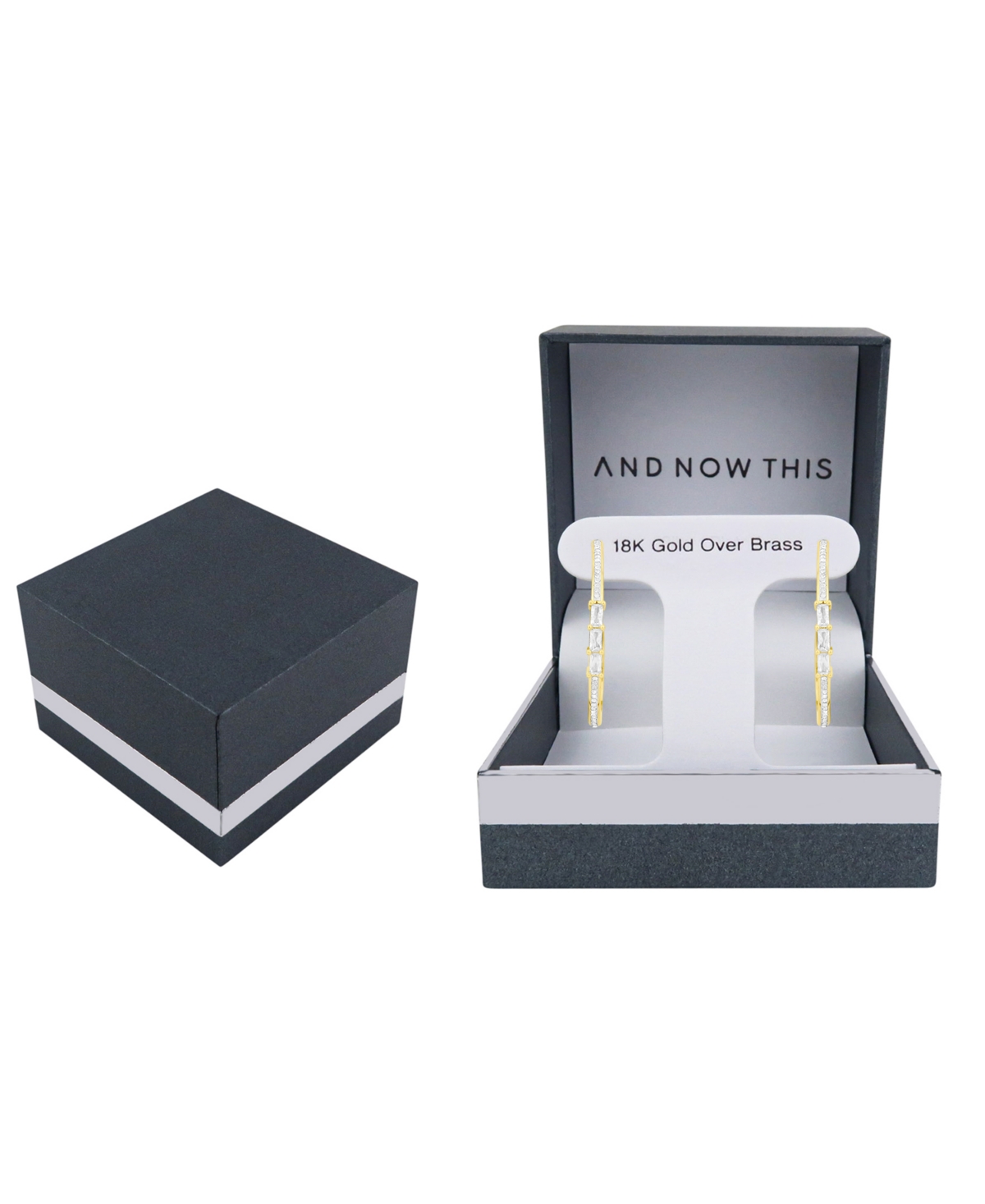 And Now This Crystal Stones Hoop Earrings In Gold