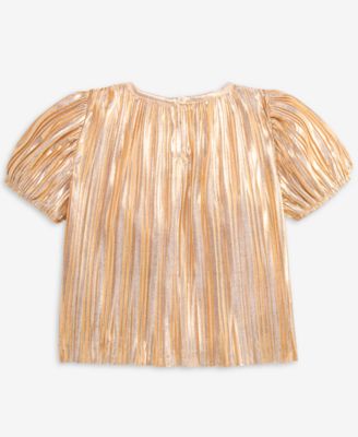 Girls' Toddler 2T-4T Metallic Ruffled Top, Macy's Exclusive