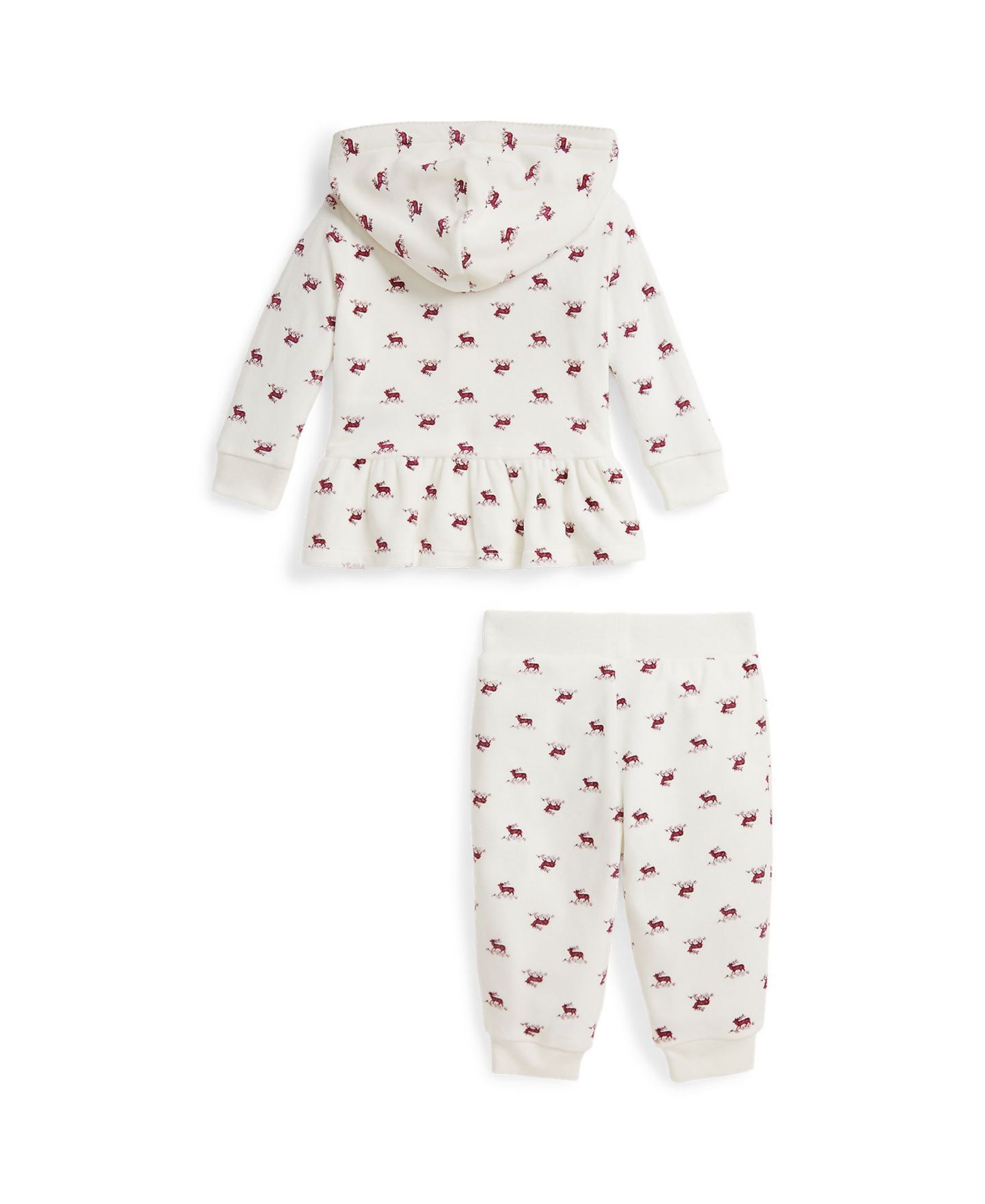 Комплект Polo Ralph Lauren Printed Hoodie and Pants, 2-Piece Set для девочек-малышей, цвет: Белый — фото 2