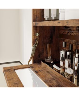 Over The Toilet Storage with Cabinet for Bathroom, Vintage Brown