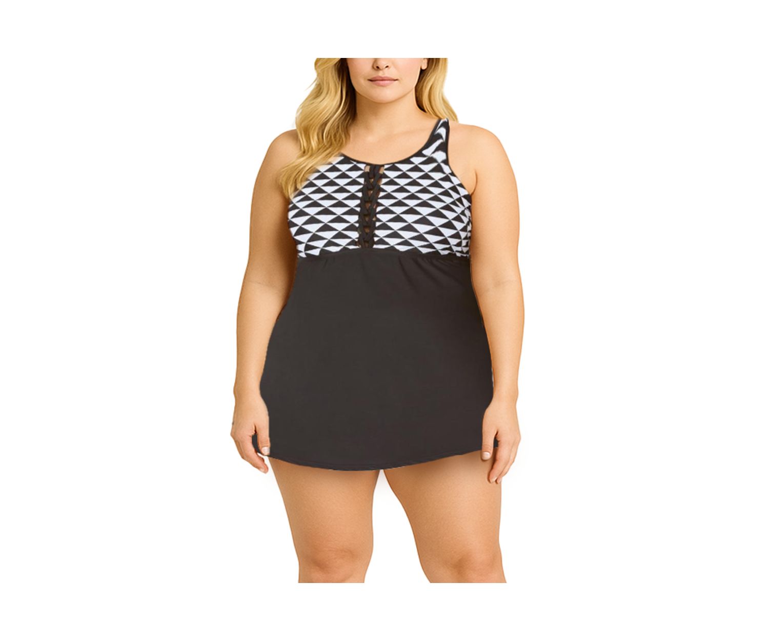 Women's Macrame High Neck Swimdress