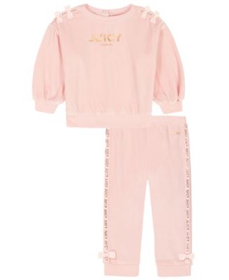 Juicy - Baby Girls 2-Piece Velour Sweatsuit and Joggers Set