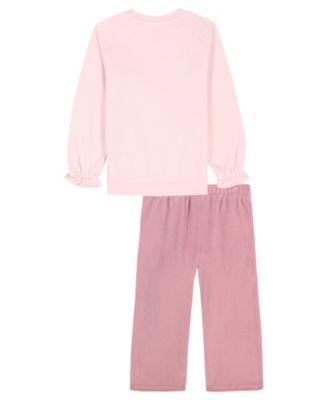 Baby Girls' Heart Applique Top and Wide-Leg Pants, 2-Piece Set