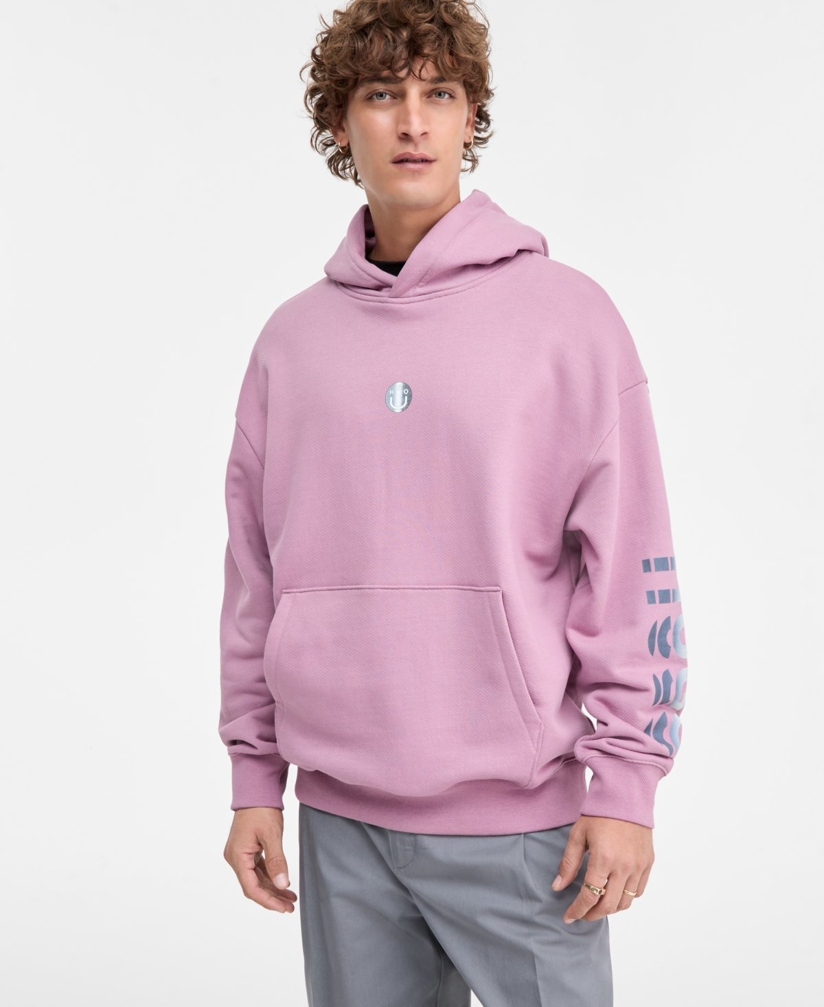 Hugo Boss Men's Niftyhood Logo Cotton French Terry Pullover Hoodie